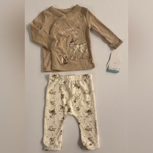 Disney “Bambi Take Me Home” 2-Piece Outfit Set NWT 3-6M